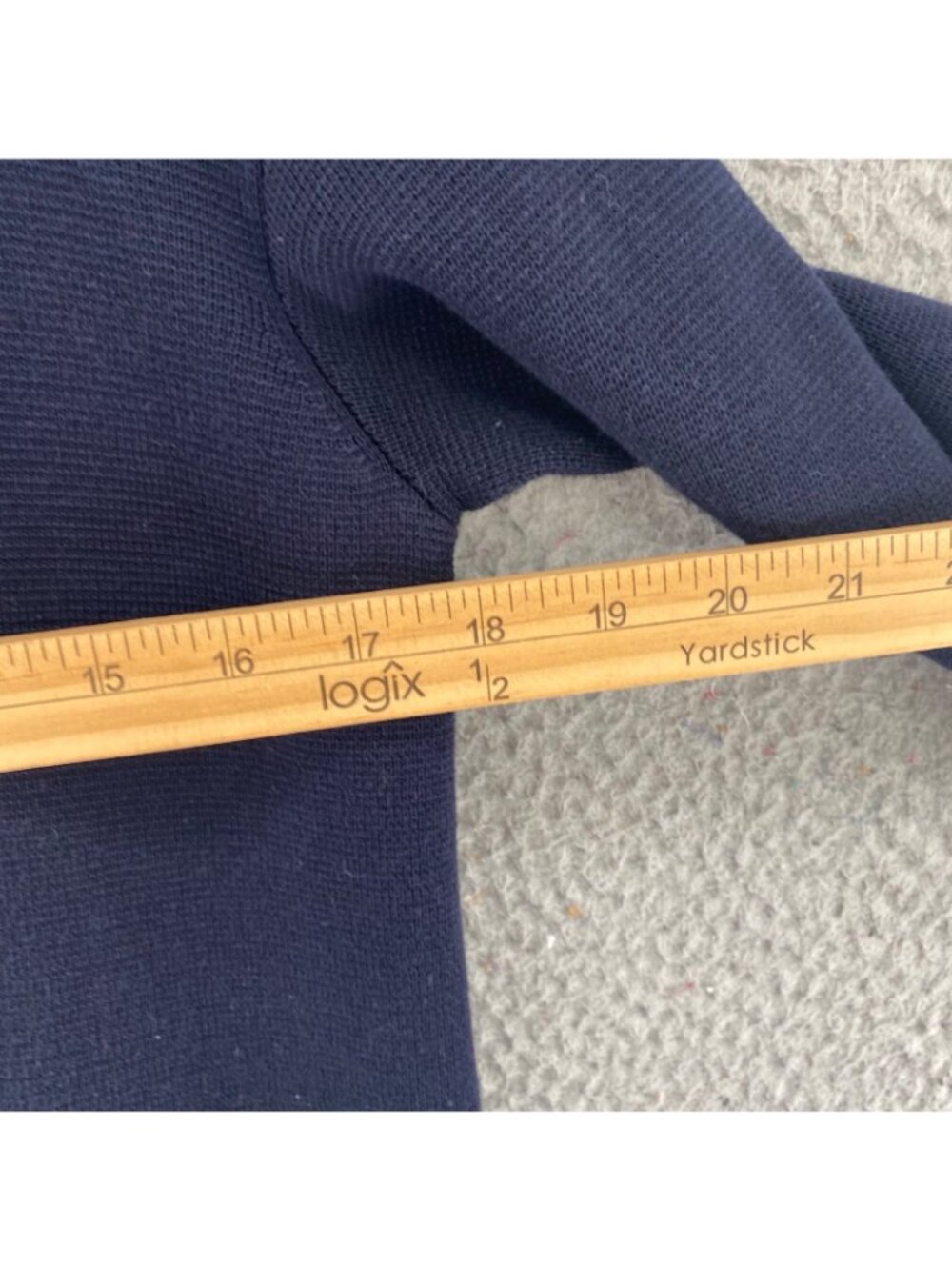 Talbots Sweater Womens P Petite Navy Notch Lapel Cardigan Button Long Sleeves - Picture 7 of 9